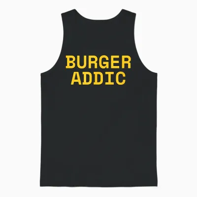 Burger Addict Funny Fast Food Lover Lover Foodie Unisex Tank Top - Black