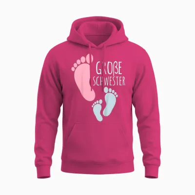 Kinder Große Schwester Kleiner Bruder Fußabdrücke Große Schwester Unisex Hoodie - Heliconia