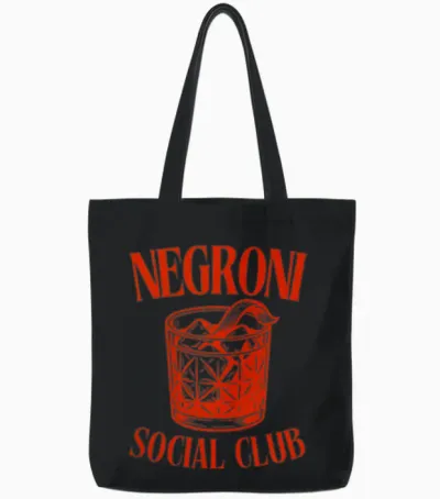 Ni Social Club I Retro Classic Gin Cocktail Team Chest Tote Bags - Black