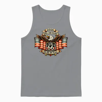 Usa 250 Us Highway 66 Mother Road Anniversary Adler Tattoo Unisex Tank Top - Sport Grey