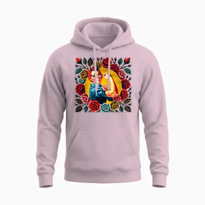Retro Rosie the Riveter Unisex Hoodie - Light Pink