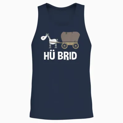Hü Brid Funny Hybrid Car / Horse T-Shirt, Black Unisex Tank Top - Navy
