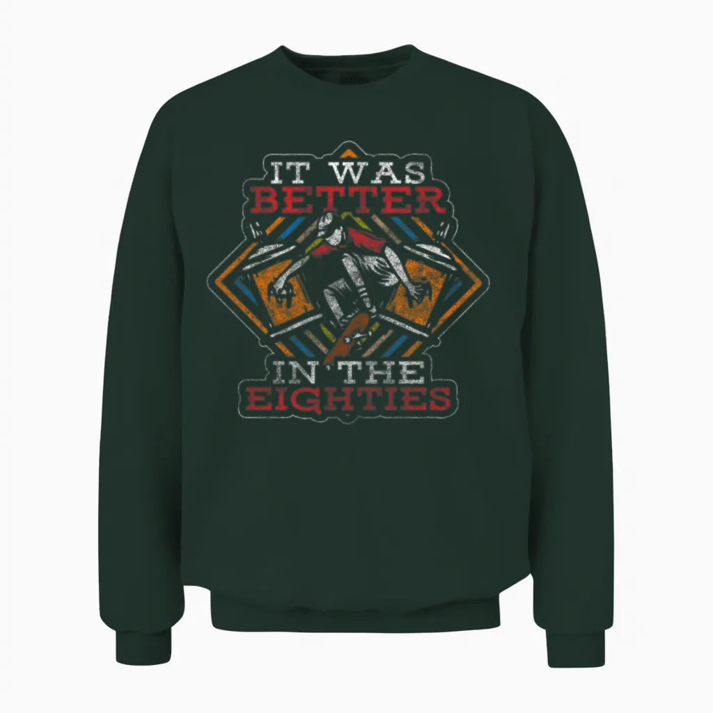 Retro Motto Fashion Unisex Sweatshirt in Forest