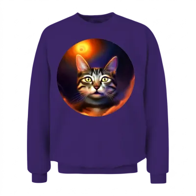 Funny Catstronaut Unisex Sweatshirt - Purple
