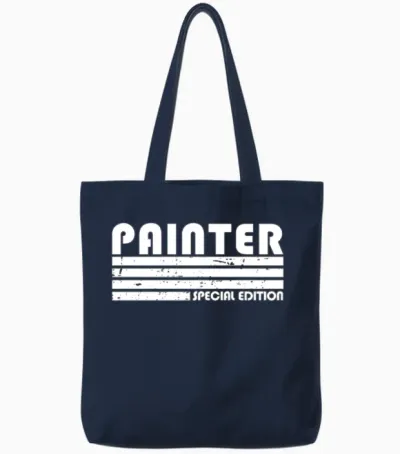 Painter Painting Retro Tote Bags - Navy