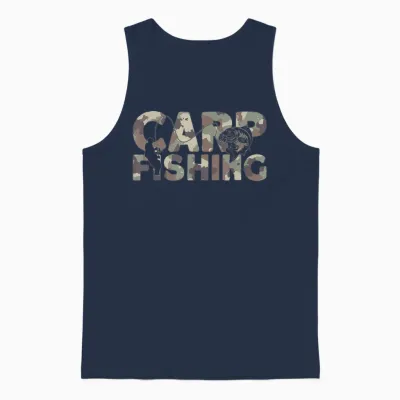 Carp Fishing - Camouflage T-Shirt, Black, S Unisex Tank Top - Navy
