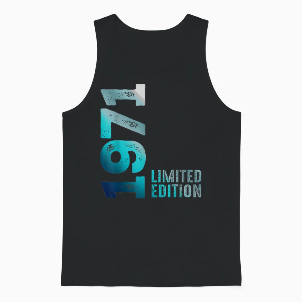 1971 Birth Vintage Since 1971 Retro 1971 Limited Edition T-Shirt, Black, S Unisex Tank Top in Black
