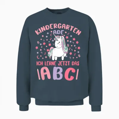Children's Bye Bye Kita Leavers 2023 Girls' Unicorn Graduate T-Shirt, Black Unisex Sweatshirt - Dark Heather