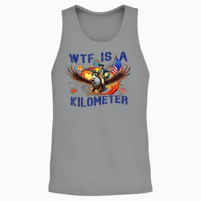 Wtf Is a Kilometer Funny July 4th Washington Unisex Tank Top - Sport Grey