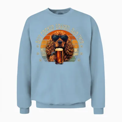 Cocker Spaniel Dad Dog Funny Father's Day Dog Man Unisex Sweatshirt - Light Blue