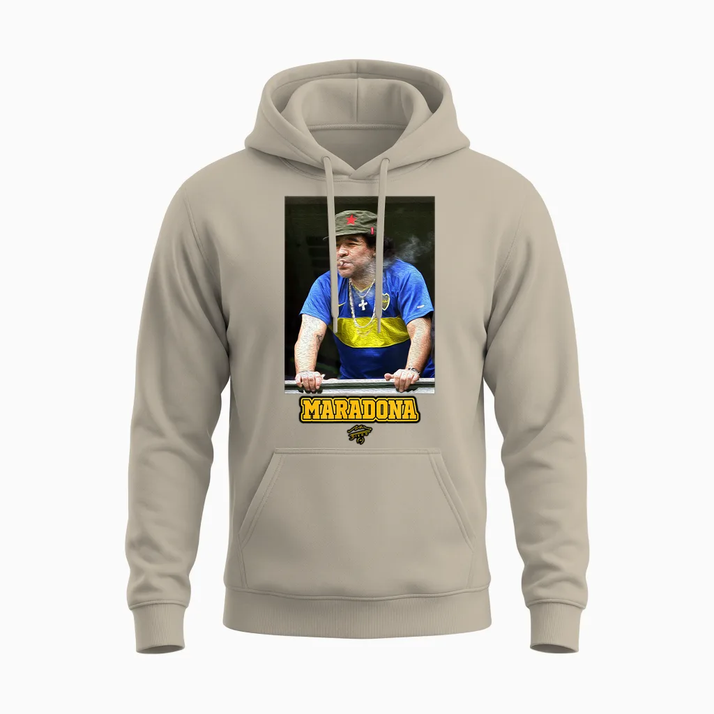 Maradona Boca Che Unisex Hoodie in Sand