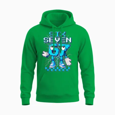 67 6 7 Six Seven Meme 6 7 Italian Brainrot 67 Gaming Für Jungen Unisex Hoodie - Irish Green