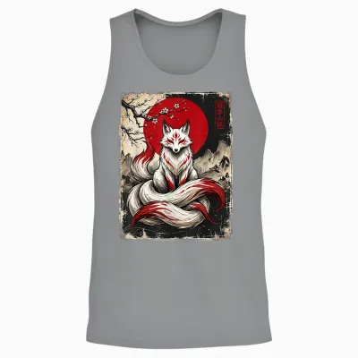 Kitsune Neunschwänziger Fuchs Japanische Mythologie Unisex Tank Top - Sport Grey