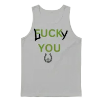 Lucky You Funny Design Unisex Tank Top - Ash – 1