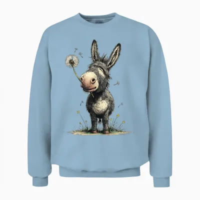 Cooles Pusteblume Esel Kostüm Für Blumen- Und Eselliebhaber Unisex Sweatshirt - Light Blue