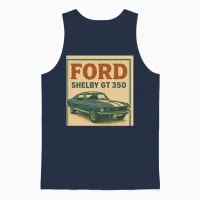 Vintage Ford Shelby Gt350 Unisex Tank Top in Navy - 1