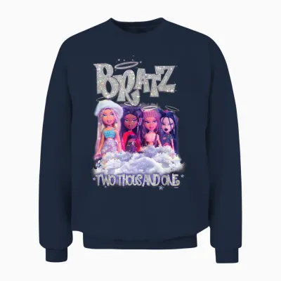 Two Thousand and One Girls Glitter Bratz T-Shirt, Black, S Unisex Sweatshirt - Navy