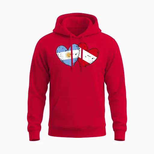 Argentinien österreich Herz Flagge Argentinien österreich Erbe Unisex Hoodie in Red