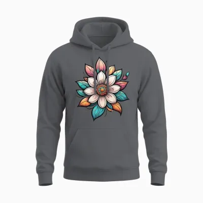 Wild Flower Unisex Hoodie - Charcoal