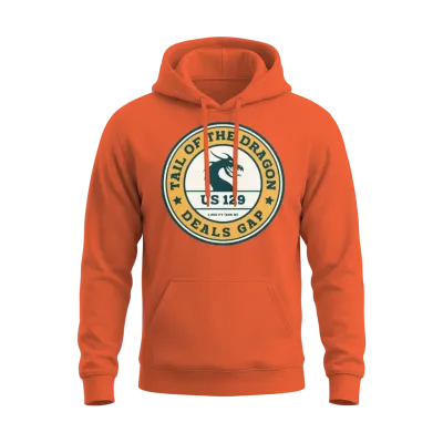 Tail of the Dragon Deals Gap Motorcycle Road Unisex Hoodie - Orange