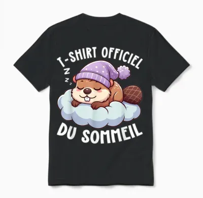 Official Beaver Funny Animal Sleep Unisex T-Shirt - Black