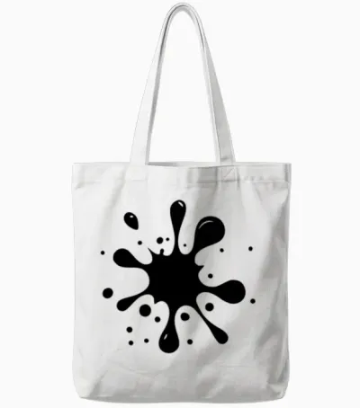 Ink Blot Art Design Tote Bags - White