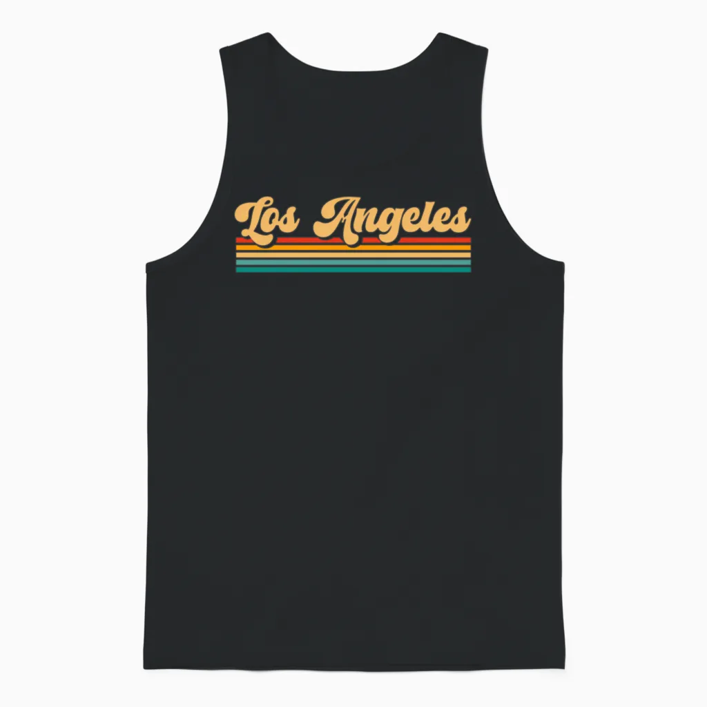 Retro Los Angeles Unisex Tank Top - Black
