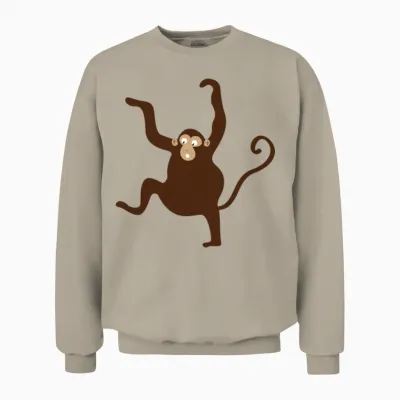 Funny Minimal Monkey Unisex Sweatshirt - Sand
