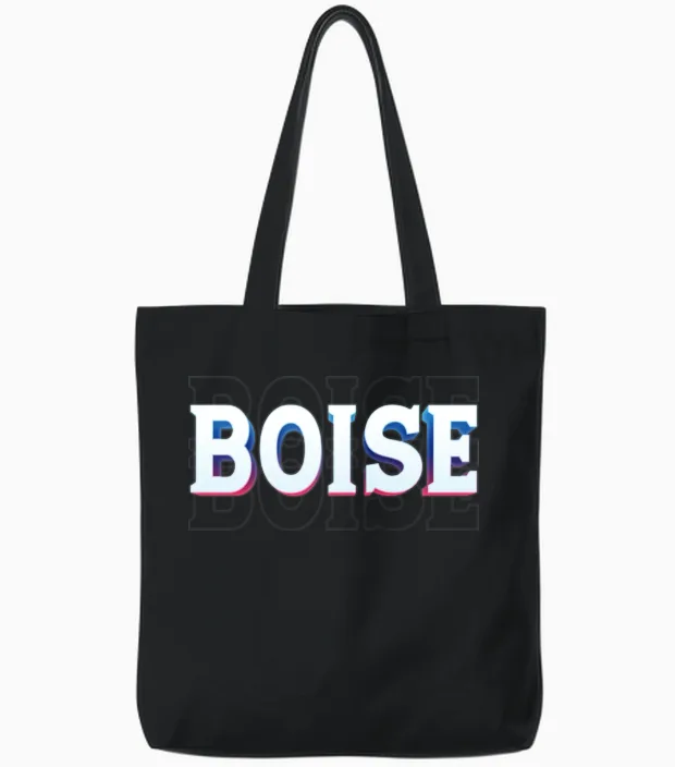 Retro - Boise Tote Bags in Black