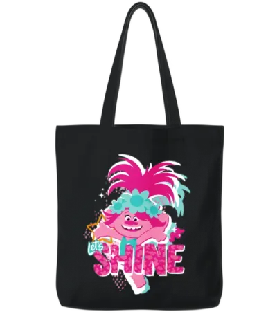 Trolls Shine with Pink Poppy Tote Bags - Black