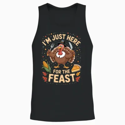 Thanksgiving Day Funny Turkey Unisex Tank Top - Black