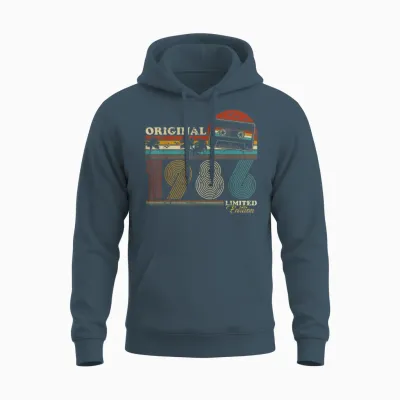 1986 Vintage Geburtstag Retro Vintage Männer Frauen Geschenk Unisex Hoodie - Dark Heather