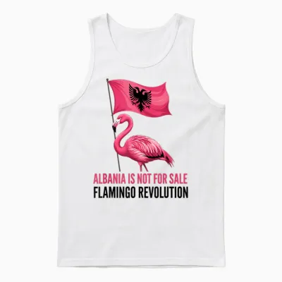 Albanien Flagge Pink Flamingo Albania Is Not for Sale Unisex Tank Top - White