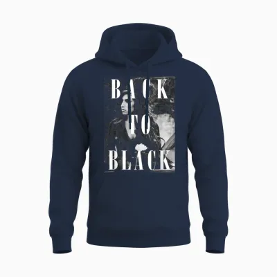 Amy Winehouse Back to Black Soul Music by Rock Off Unisex Hoodie - Navy
