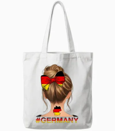 Deutsches Mädchen - Deutschland Flagge Messy Bun Tote Bags - White