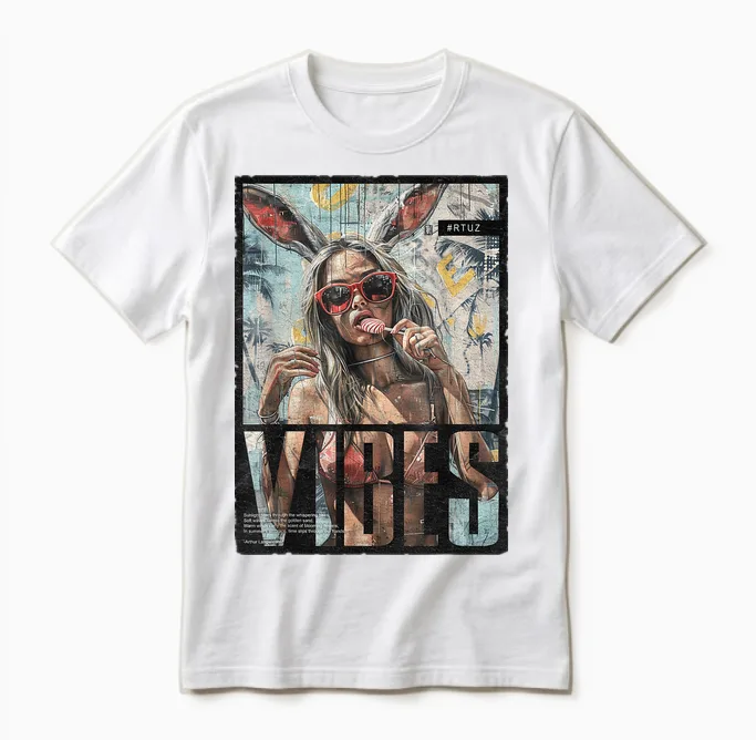 Vintage Girl Magazine Cover Sexy Model Pin-Up T-Shirt, Black Unisex T-Shirt in White