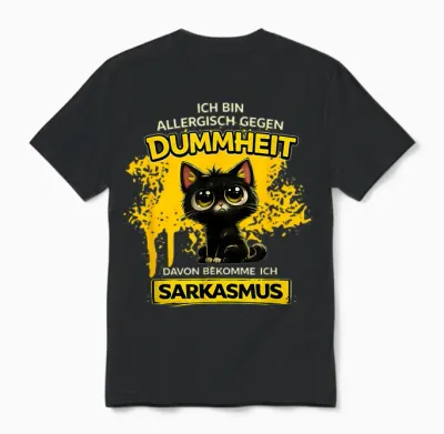 Ich Bin Allergisch Gegen Dummheit Davon Bekomme Unisex T-Shirt - Black
