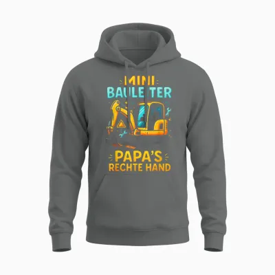 Mini Bauleiter Papa's Right Hand Unisex Hoodie - Graphite Heather