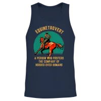 Riding Horse Rider Horse Racing Horses Unisex Tank Top - Navy – 2