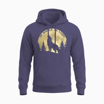 In Bocca Al Lupo Symbole Italien Idiome Bonne Chance Unisex Hoodie - Heather Sport Dark Navy