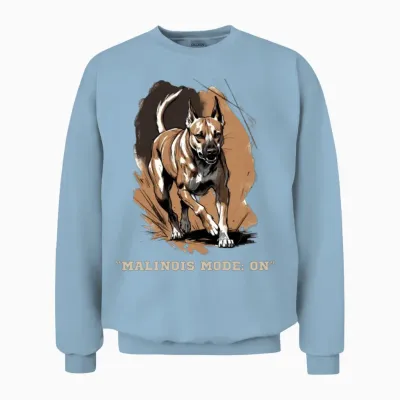 Belgian Malinois No off Switch Athletic Dog Unisex Sweatshirt - Light Blue