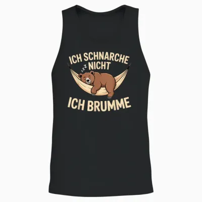 Ich Schnarche Nicht Ich Brumme Bär Sleep Shirt Pyjamas Sleep Unisex Tank Top - Black
