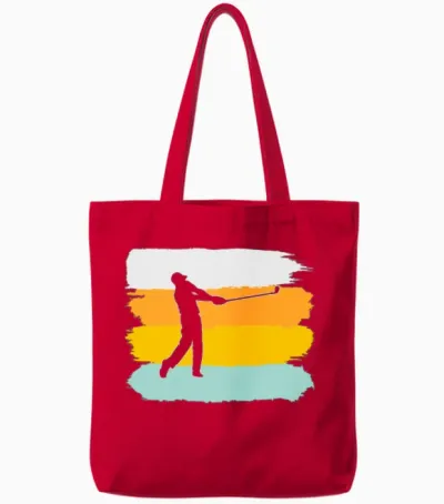 Golf Retro Tote Bags - Red