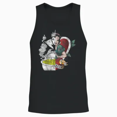 The Evil Queen Disney Snow White Split Face T-Shirt, Black, S Unisex Tank Top - Black