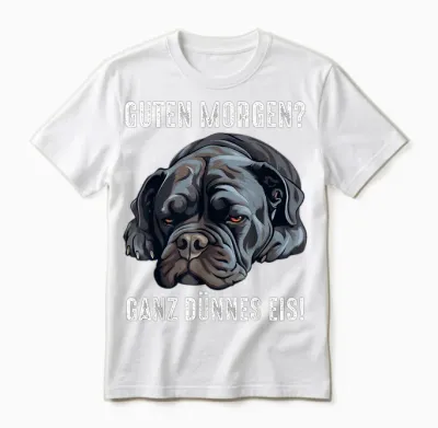 Cane Corso Hund Guten Morgen Ganz Dünnes Eis Morgenmuffel Unisex T-Shirt - White