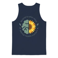 Unisex Shawl Collar Unisex Tank Top - Navy – 1