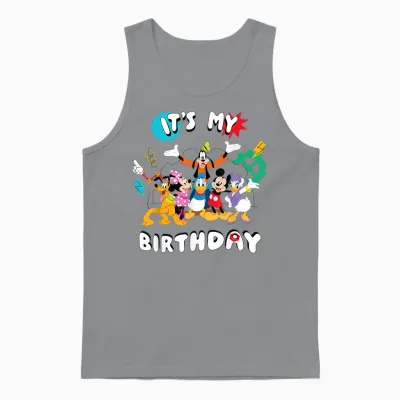Disney Jr. Mickey & Friends "it's My Birthday" Party Unisex Tank Top - Sport Grey