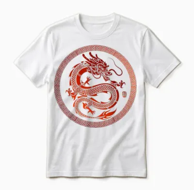 Chinesischer Drache Unisex T-Shirt - White