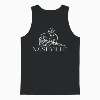 Men's Nashville Tennessee Guitar Unisex Tank Top - Black