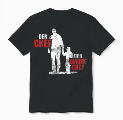Der Chef Der Wahre Chef Vater Sohn Papa Vatertag Kind Unisex T-Shirt - Black